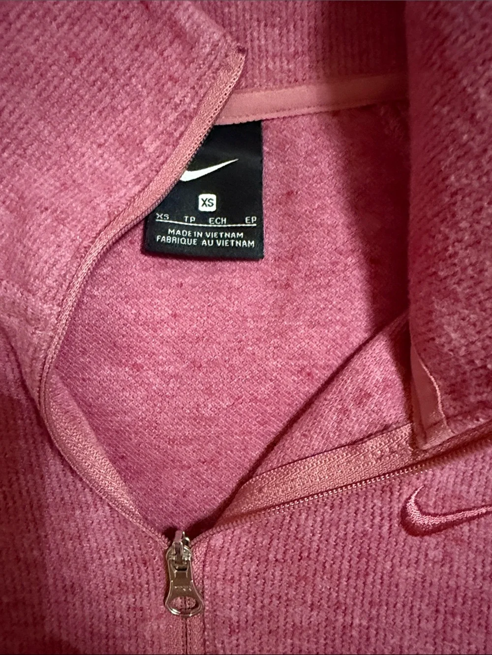 Nike Women's XS Half-Zip Sweater Mauve Pink w/ Pockets, unworn, perfect cond